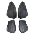 Front Bottom And Lean Back Seat Covers Dark Gray Leather 4 Piece Set For 2003 To 2014 Express Savana Driver Passenger Custom
