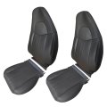 Front Bottom And Lean Back Seat Covers Dark Gray Leather 4 Piece Set For 2003 To 2014 Express Savana Driver Passenger Custom