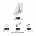 Uxcell 4set Inside Corner Bracket Gusset Kits 88x88x42mm 4590 Angle Connector For European 4545 5050 Series Aluminum Profile
