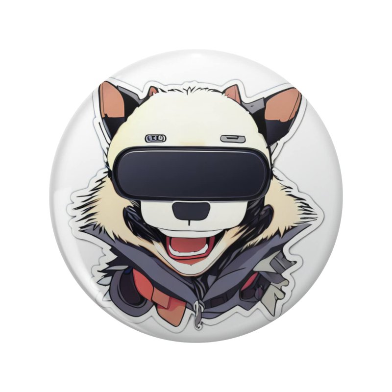 1080 Graphics Detective Wolf Vr Metaverse Key Chain Double Sided Stainless Steel Keychain