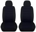 Totally Covers 2-tone Car Seat W 2 Separate Headrest Black Navy Blue Universal Fit Front Buckets Option For Airbag Belt Armrest 