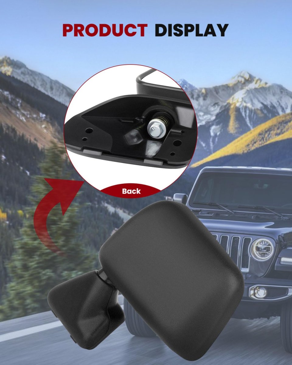 Left Side View Mirror For 1987 1989 Toyota 4runner And 1995 Pickup Black Textured Manual Fold Non Heated Adjustment Rm72004