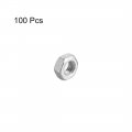 Uxcell Hex Nuts M3x0 5mm Metric Coarse Thread Hexagon Nut Zinc Plated Pack Of 100 Silver Tone