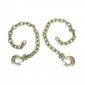 3 8 X 35 Trailer Safety Chain 2pcs Grade 70 Binder With Clevis Grab Hooks Working Load Limit 6 600 Lbs For Heavy Duty Traile 