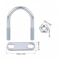 Uxcell Round U-bolts 4 Sets 1 65 42mm Inner Width 75mm Length Steel M8 With Nut Plate