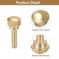 Uxcell M4x16mm Knurled Thumb Screws 4pcs Brass Bolts With Shoulder Grip Knobs Fasteners Tone
