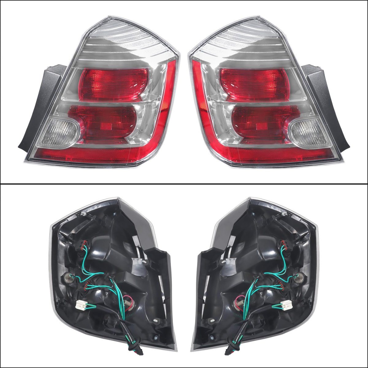 White Taillight Left And Right Side Replacement For Sentra 2010 2011 2012 Ni2800187 Ni2801187