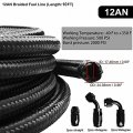 12an 10ft Fuel Line Fitting Kit Universal Braid Stainless Steel Braided Nylon Cpe Hose W 6pcs Rotary Swivel Ends