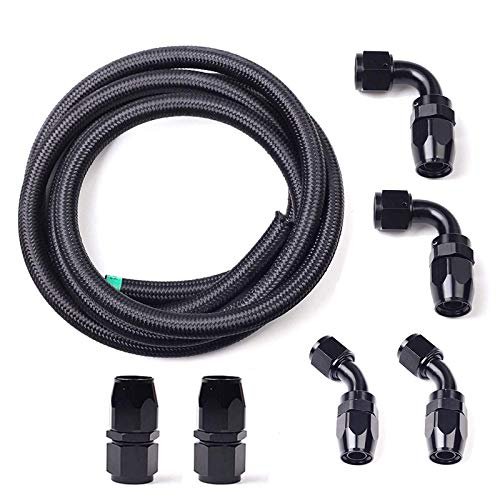 12an 10ft Fuel Line Fitting Kit Universal Braid Stainless Steel Braided Nylon Cpe Hose W 6pcs Rotary Swivel Ends