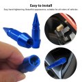 8 Pack Universal Spiked Aluminum Stem Valve Caps Tyre Rim Covers Waterproof For Automobiles Motorcycles Trucks Bikes Blue 4 5