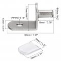 Uxcell Shelf Support Pegs 25pcs 5mm 1 5 L-shaped Bracket Pin With Rubber Sleeve For Furniture Shelves Supplies Silver Tone