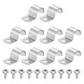 10pcs 0 7 Pipe Strap 1 Hole Clamp 304 Stainless Steel Rigid Conduit U Bracket Heavy Duty With Self-tapping Screws For Tube 
