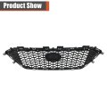 Glossy Black Honeycomb Mesh Style Front Bumper Upper Hood Grille Replacement For Sonata Sedan 4-door 2015-2017