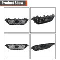 Glossy Black Honeycomb Mesh Style Front Bumper Upper Hood Grille Replacement For Sonata Sedan 4-door 2015-2017