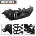 Glossy Black Honeycomb Mesh Style Front Bumper Upper Hood Grille Replacement For Sonata Sedan 4-door 2015-2017