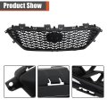 Glossy Black Honeycomb Mesh Style Front Bumper Upper Hood Grille Replacement For Sonata Sedan 4-door 2015-2017