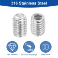 Socket Set Screws 50pcs M4x6mm Metric 316 Stainless Steel Hex Headless Cup Point Grub For Repairing Compact Instruments