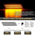 Vipmotoz Full Led Strip Front Side Marker Lights Fender Parking Lamps Compatible With 2010-2013 Ford Transit Connect Chrome