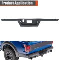 Black Textured Rear Bumper Step Pad Replacement For F-150 2021-2023 Without Park Aid Sensor Holes With Trailer Tow Package
