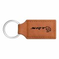 Ipick Image Compatible With Dodge Srt Hellcat Rectangular Brown Leatherette Key Chain
