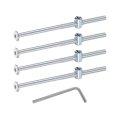 4pcs Bed Frame Bolts M6 X 120mm Hex Socket Head Screws With Barrel Nuts And Wrench For Bunk Beds Chairs Cots Silver Carbon 