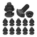12pcs M5x12mm T Slot Drop-in Bolt Carbon Steel Hammer Head Bolts Shape Stud Sliding Screw With M5 Hexagon Flange Nuts For 