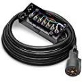 Gcd 7-way Plug Inline Trailer Cord With 7-gang Junction Box Hd 6 Foot Cable 