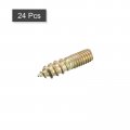 Uxcell M4x16mm Hanger Bolts 24pcs Double Ended Thread Dowel Screws For Wood Furniture Connecting