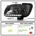 Acanii For 2001-2004 Toyota Tacoma Pickup Led Drl Smoked Headlights W Corner Signal Lamps Driver Passenger Side