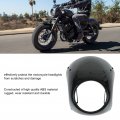 Motorcycle Headlight Fairing Fydun 7in Protector With Windscreen Universal For Most Motorcycles Round Headlamp Glossy Black