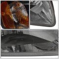 Auto Dynasty Pair Of Smoked Housing Amber Corner Headlight Assembly Lamps Compatible With Accent Lc 00-02