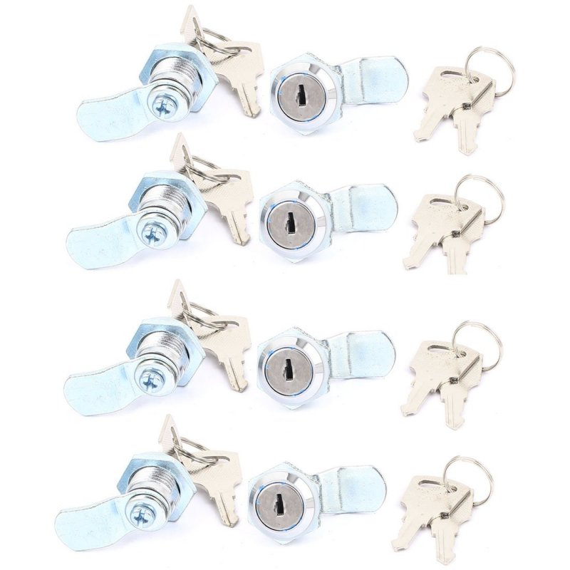 8 Pcs Door Cabinet Cross Shaped Metal Core Cam Lock With 2 Keys