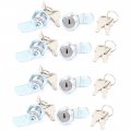 8 Pcs Door Cabinet Cross Shaped Metal Core Cam Lock With 2 Keys 