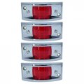 All Star Truck Parts Red Rectangular 4-4 5 Armored-style Clearance Side Marker Light Chrome 12led Rectangle Led Trailer Lights 
