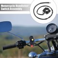 7 8 Motorcycle Handlebar Control Horn Start Switch Button With Connectors Aluminum Alloy Black