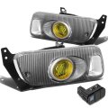 Amber Lens Bumper Driving Fog Light Lamp W Switch Compatible With Honda Civic Coupe Hatchback 2 3-door 1992-1995
