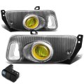 Amber Lens Bumper Driving Fog Light Lamp W Switch Compatible With Honda Civic Coupe Hatchback 2 3-door 1992-1995