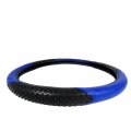 Universal Fit Racing Design Steering Wheel Cover Smooth Blue With Black Bead Mold