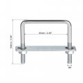 Uxcell Square U-bolts 2-3 8 60mm Inner Width 100mm Length Carbon Steel M8 With Nuts Frame Plate Round Washers