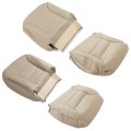 4 Pcs Seat Covers Front Driver And Passenger Bottom Lean Back Tan Synthetic Leather Replacement For Chevy Tahoe Suburban 