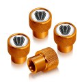 Ford Mustang Dark Horse Tire Valve Stem Caps Golden Diamond Cut Grip Aluminum White Logo Set Of 4 Universal Fit For Cars Trucks 