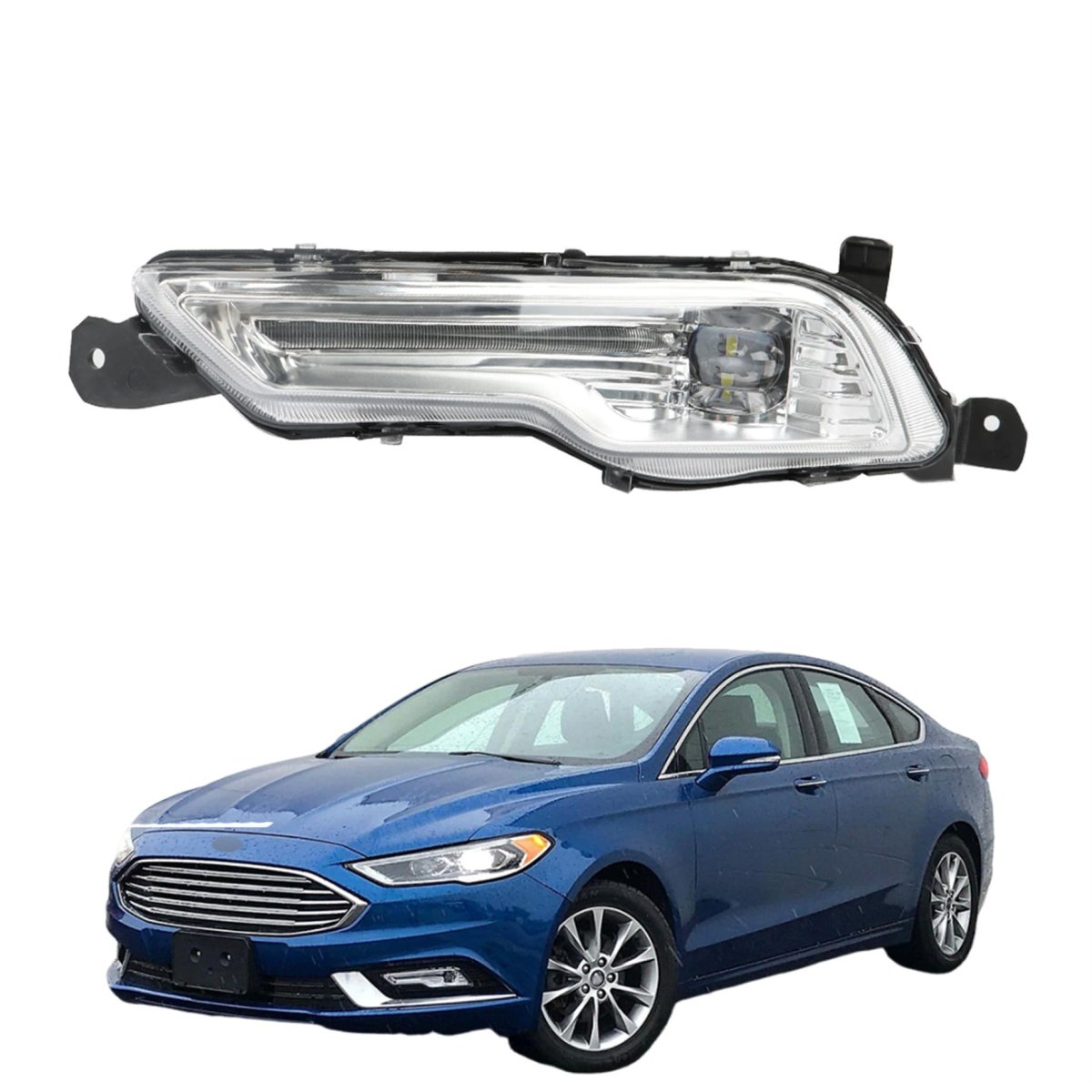 Left Fog Light Replacement For Fusion 2017 2018 And Explorer 2019 Clear Lens Chrome Housing Fits Hs73-15a254-db Hs73-15a255-db