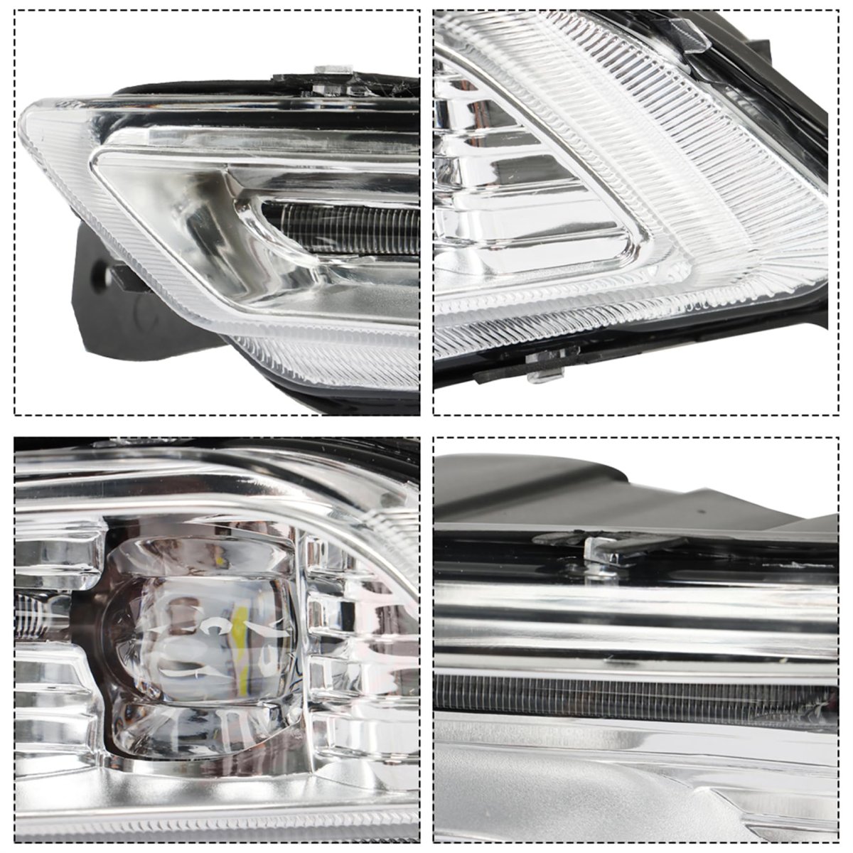 Left Fog Light Replacement For Fusion 2017 2018 And Explorer 2019 Clear Lens Chrome Housing Fits Hs73-15a254-db Hs73-15a255-db