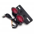 Httmt Universal Cat Eye Custom Motorcycle Tail Brake License Plate Light Black Red