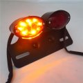 Httmt Universal Cat Eye Custom Motorcycle Tail Brake License Plate Light Black Red