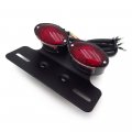 Httmt Universal Cat Eye Custom Motorcycle Tail Brake License Plate Light Black Red