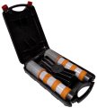 Electriduct Road Emergency Beacon Led Flare Kit With Storage Case Safety Orange 3 Kits