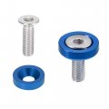 X Autohaux 20pcs M6 Billet Aluminum Alloy Fender Bumper Washer Bolt Engine Bay Dress Up Fastener Licence Plate Decor Screw W