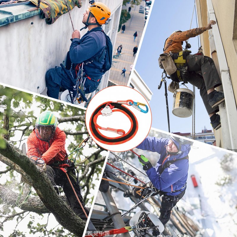 Climbing Safety Lanyard Adjustable Positioning Fall Protective Rope And Professional Belt For High Altitude Tree Engineering