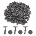 Uxcell 100pcs 6mm Dia Gray Plastic Rivet Push Type Door Bumper Fastener For Car Truck
